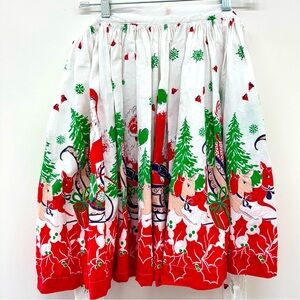 Santa & Reindeer Mid Century Modern Vintage Apron Holiday Fun Collectible